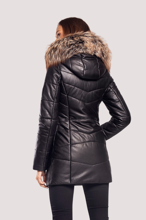 PIKOWANY PŁASZCZYK SKÓRZANY - ARMANI