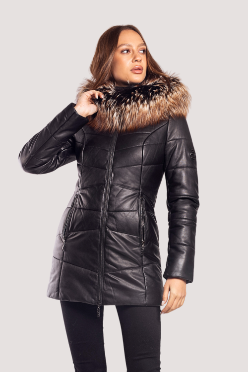 PIKOWANY PŁASZCZYK SKÓRZANY - ARMANI