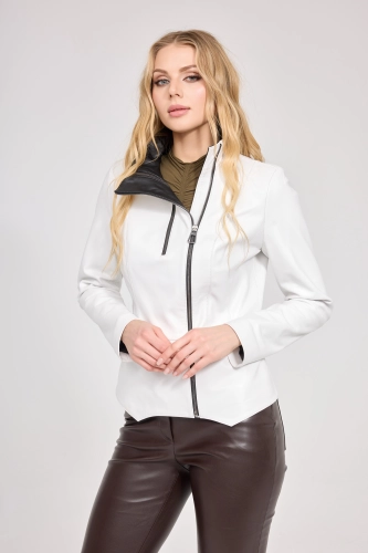 DAMSKA KURTKA SKÓRZANA Z ŁUKAMI - SUZANE