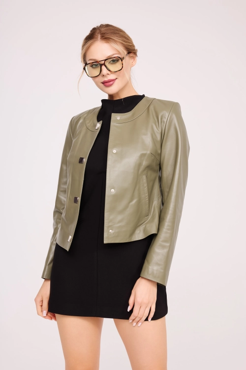 ELEGANCKA KURTKA BEZ KOŁNIERZA - MONA
