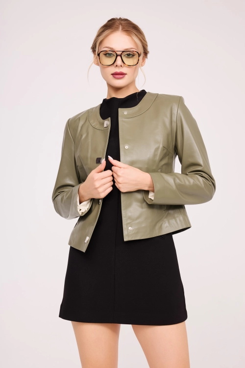 ELEGANCKA KURTKA BEZ KOŁNIERZA - MONA